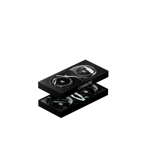 Double Black Marble Tray in its box