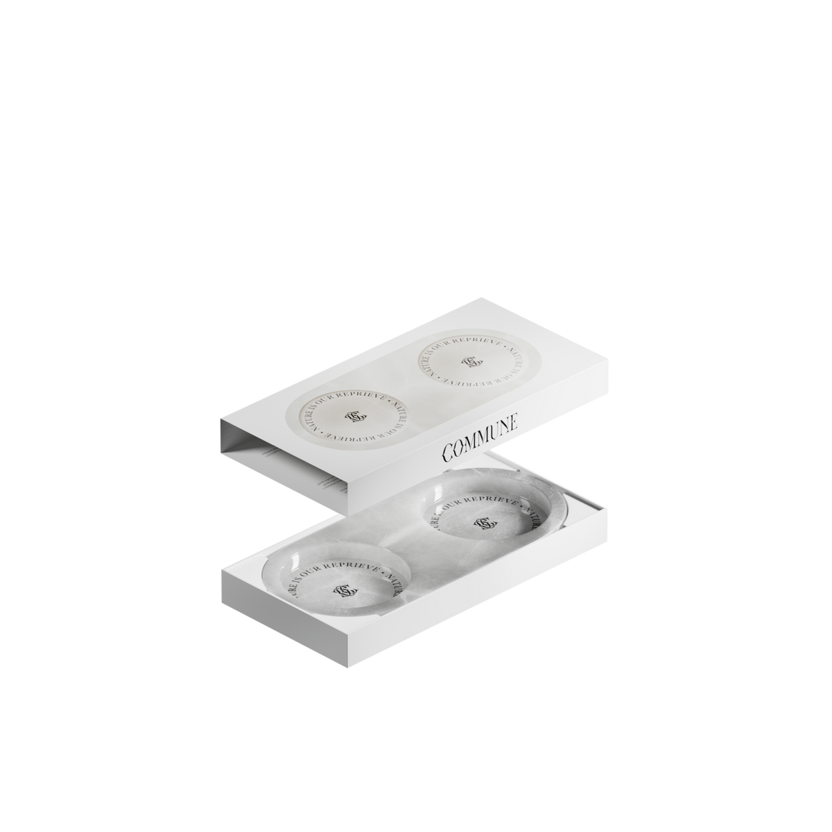 Double White Onyx Tray